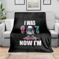 I Was 6 Now I'm 7 Throw Blanket Baseball Ice Cream Drip Number 67 Player
