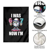 I Was 6 Now I'm 7 Garden Flag Baseball Ice Cream Drip Number 67 Player