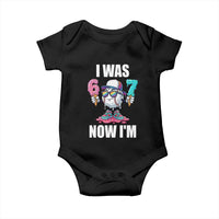 I Was 6 Now I'm 7 Baby Onesie Baseball Ice Cream Drip Number 67 Player