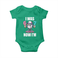 I Was 6 Now I'm 7 Baby Onesie Baseball Ice Cream Drip Number 67 Player