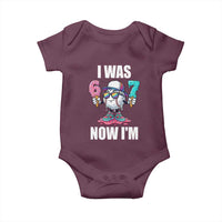I Was 6 Now I'm 7 Baby Onesie Baseball Ice Cream Drip Number 67 Player