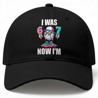 I Was 6 Now I'm 7 Baseball Cap Baseball Ice Cream Drip Number 67 Player