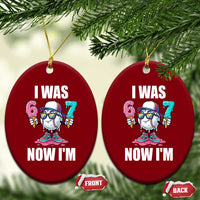 I Was 6 Now I'm 7 Ceramic Ornament Baseball Ice Cream Drip Number 67 Player
