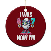 I Was 6 Now I'm 7 Ceramic Ornament Baseball Ice Cream Drip Number 67 Player