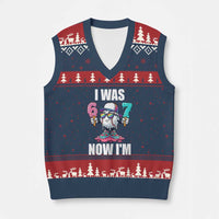 I Was 6 Now I'm 7 V-Neck Knit Sweater Vest Baseball Ice Cream Drip Number 67 Player