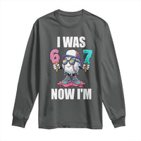 I Was 6 Now I'm 7 Long Sleeve Shirt Baseball Ice Cream Drip Number 67 Player