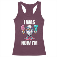 I Was 6 Now I'm 7 Racerback Tank Top Baseball Ice Cream Drip Number 67 Player