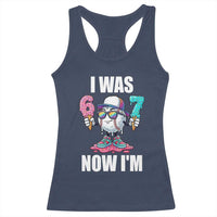 I Was 6 Now I'm 7 Racerback Tank Top Baseball Ice Cream Drip Number 67 Player