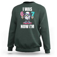 I Was 6 Now I'm 7 Sweatshirt Baseball Ice Cream Drip Number 67 Player