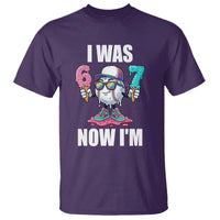 I Was 6 Now I'm 7 T Shirt Baseball Ice Cream Drip Number 67 Player