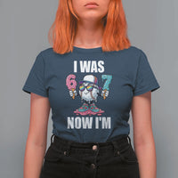 I Was 6 Now I'm 7 T Shirt For Women Baseball Ice Cream Drip Number 67 Player