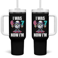 I Was 6 Now I'm 7 Tumbler With Handle Baseball Ice Cream Drip Number 67 Player
