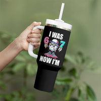 I Was 6 Now I'm 7 Tumbler With Handle Baseball Ice Cream Drip Number 67 Player