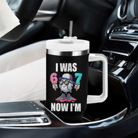 I Was 6 Now I'm 7 Tumbler With Handle Baseball Ice Cream Drip Number 67 Player