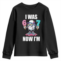 I Was 6 Now I'm 7 Youth Sweatshirt Baseball Ice Cream Drip Number 67 Player