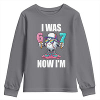 I Was 6 Now I'm 7 Youth Sweatshirt Baseball Ice Cream Drip Number 67 Player