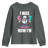 I Was 6 Now I'm 7 Youth Sweatshirt Baseball Ice Cream Drip Number 67 Player