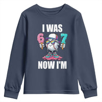 I Was 6 Now I'm 7 Youth Sweatshirt Baseball Ice Cream Drip Number 67 Player