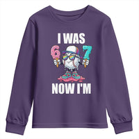 I Was 6 Now I'm 7 Youth Sweatshirt Baseball Ice Cream Drip Number 67 Player
