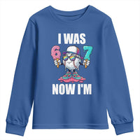 I Was 6 Now I'm 7 Youth Sweatshirt Baseball Ice Cream Drip Number 67 Player
