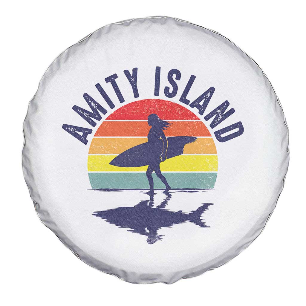 Amity Island Spare Tire Cover Retro Surfing Board Humor - Wonder Print Shop