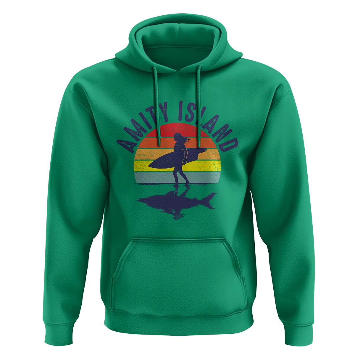 Amity Island Hoodie Retro Surfing Board Humor - Wonder Print Shop
