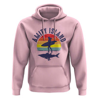 Amity Island Hoodie Retro Surfing Board Humor - Wonder Print Shop
