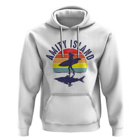Amity Island Hoodie Retro Surfing Board Humor - Wonder Print Shop