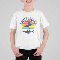 Amity Island T Shirt For Kid Retro Surfing Board Humor - Wonder Print Shop