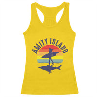 Amity Island Racerback Tank Top Retro Surfing Board Humor - Wonder Print Shop