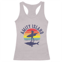 Amity Island Racerback Tank Top Retro Surfing Board Humor - Wonder Print Shop
