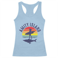 Amity Island Racerback Tank Top Retro Surfing Board Humor - Wonder Print Shop
