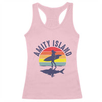Amity Island Racerback Tank Top Retro Surfing Board Humor - Wonder Print Shop