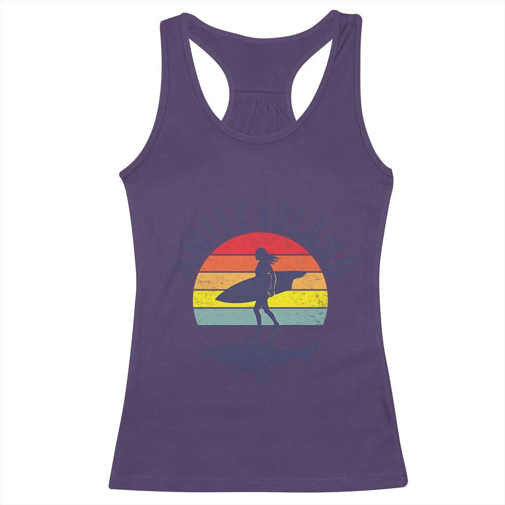Amity Island Racerback Tank Top Retro Surfing Board Humor - Wonder Print Shop