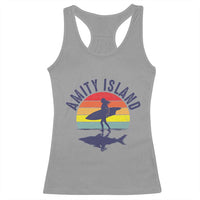Amity Island Racerback Tank Top Retro Surfing Board Humor - Wonder Print Shop
