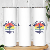 Amity Island Skinny Tumbler Retro Surfing Board Humor