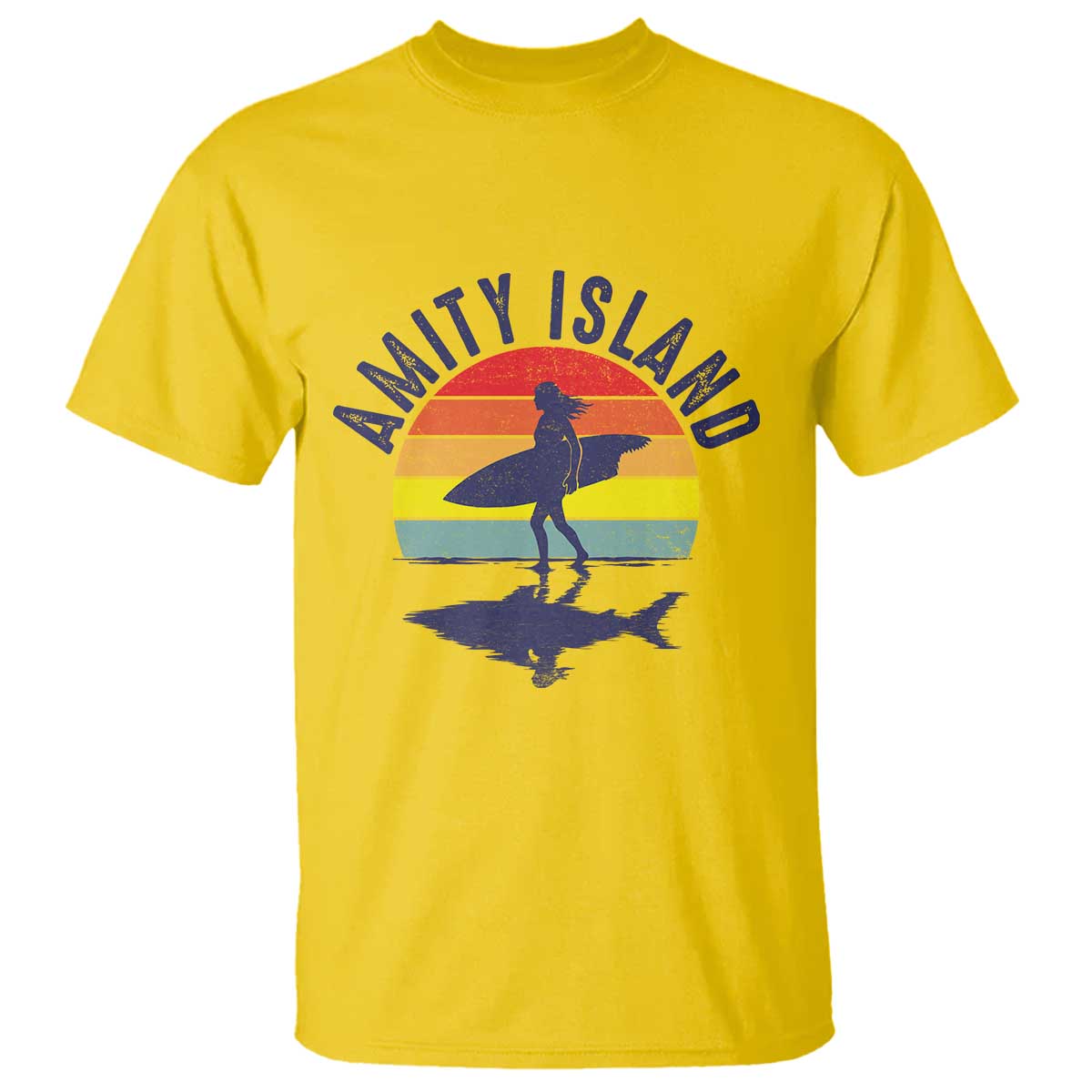 Amity Island T Shirt Retro Surfing Board Humor - Wonder Print Shop