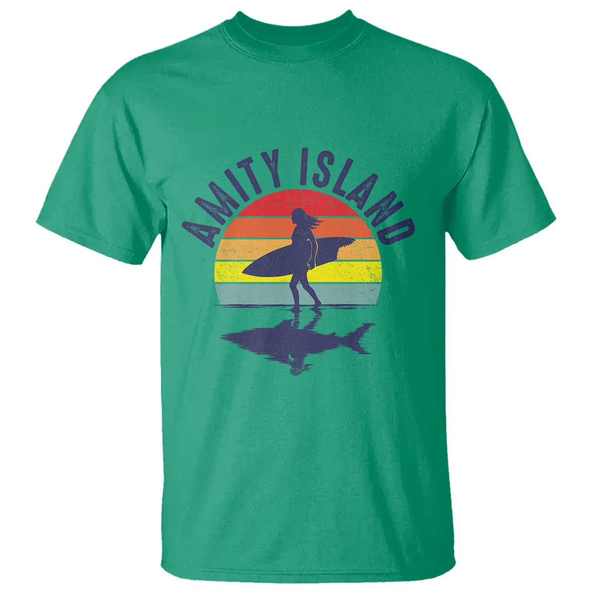 Amity Island T Shirt Retro Surfing Board Humor - Wonder Print Shop