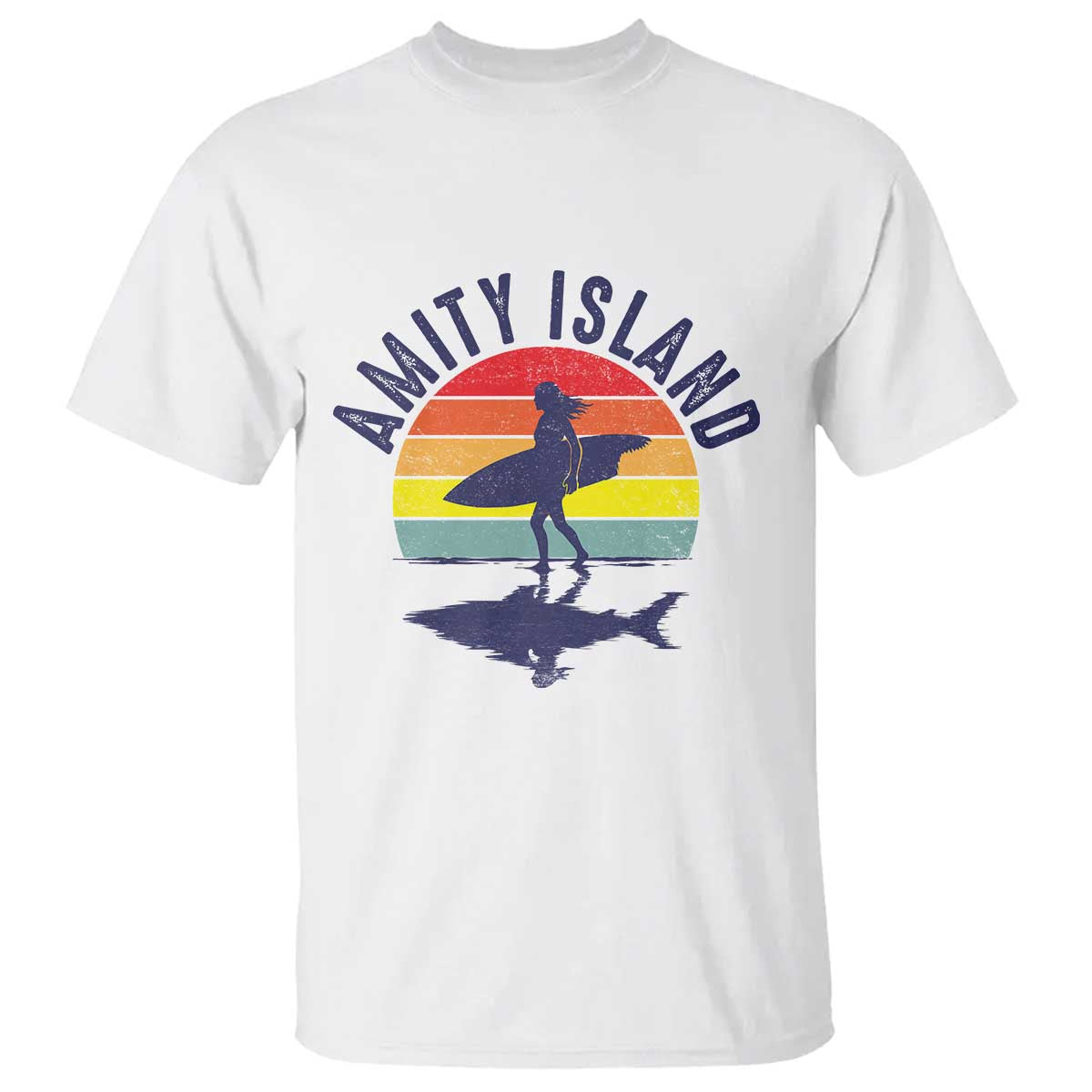 Amity Island T Shirt Retro Surfing Board Humor - Wonder Print Shop
