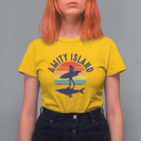 Amity Island T Shirt For Women Retro Surfing Board Humor - Wonder Print Shop