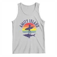 Amity Island Tank Top Retro Surfing Board Humor - Wonder Print Shop