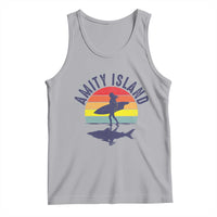 Amity Island Tank Top Retro Surfing Board Humor - Wonder Print Shop