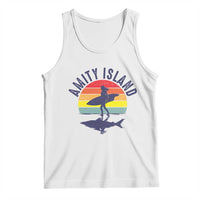 Amity Island Tank Top Retro Surfing Board Humor - Wonder Print Shop