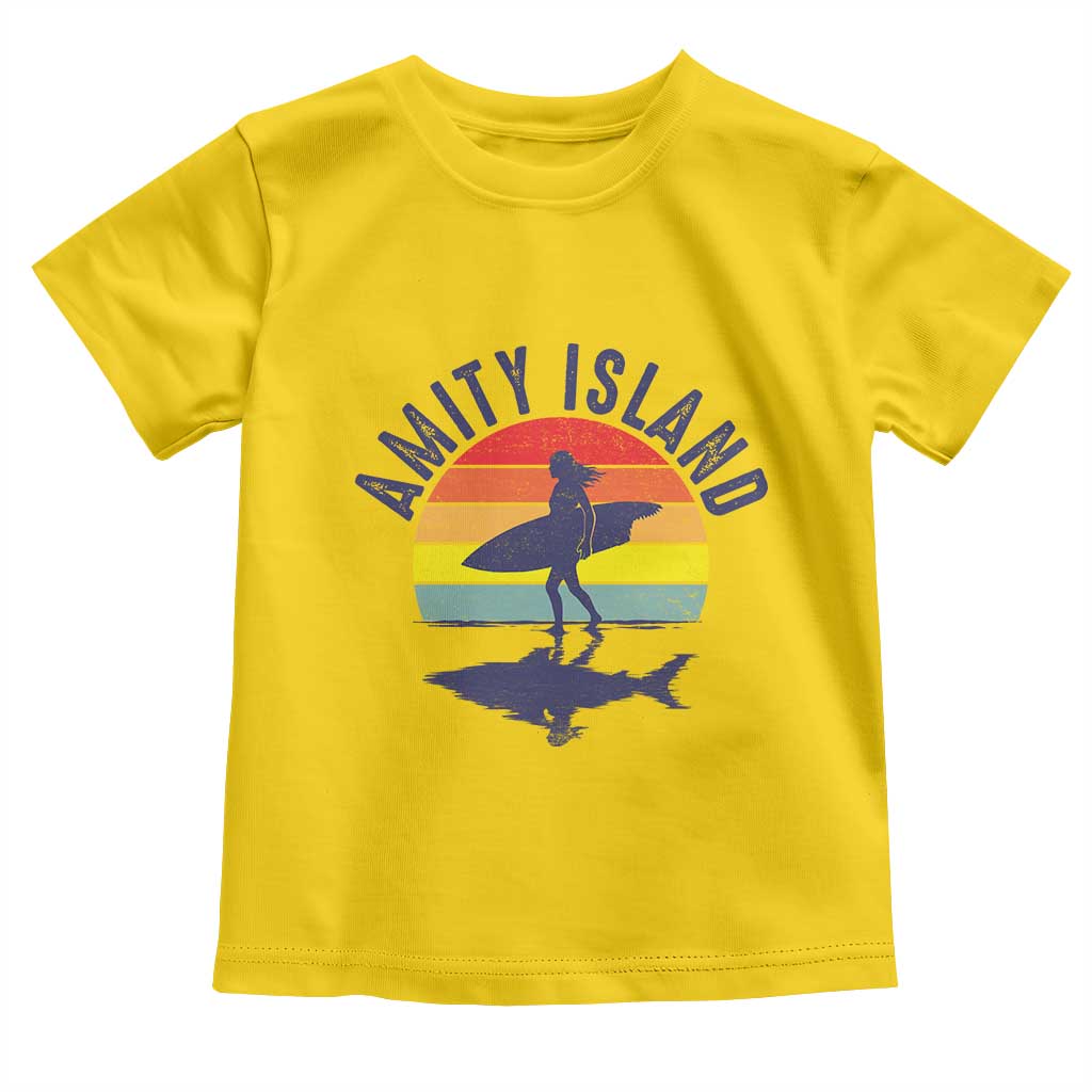 Amity Island Toddler T Shirt Retro Surfing Board Humor - Wonder Print Shop