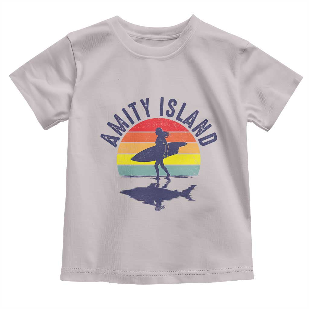Amity Island Toddler T Shirt Retro Surfing Board Humor - Wonder Print Shop