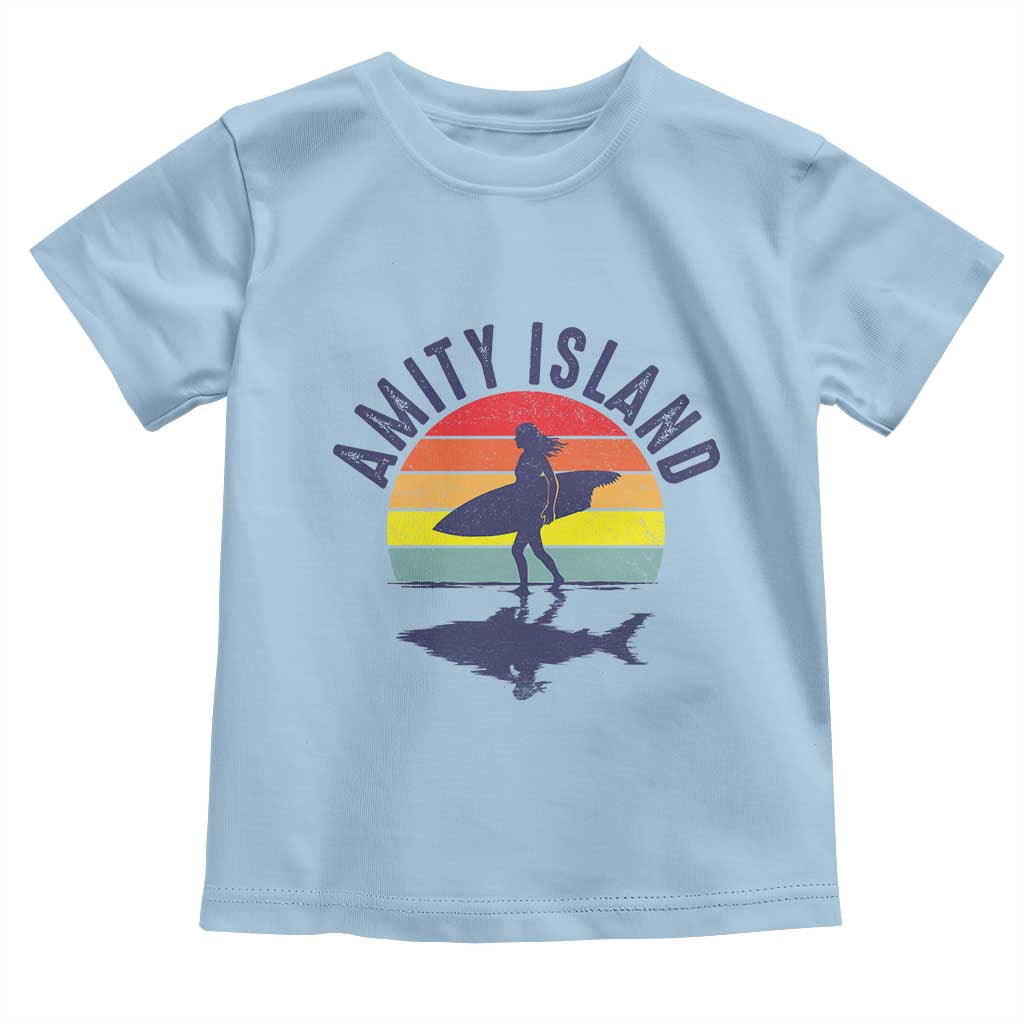 Amity Island Toddler T Shirt Retro Surfing Board Humor - Wonder Print Shop