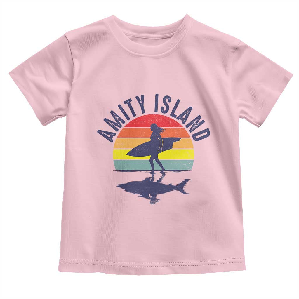 Amity Island Toddler T Shirt Retro Surfing Board Humor - Wonder Print Shop