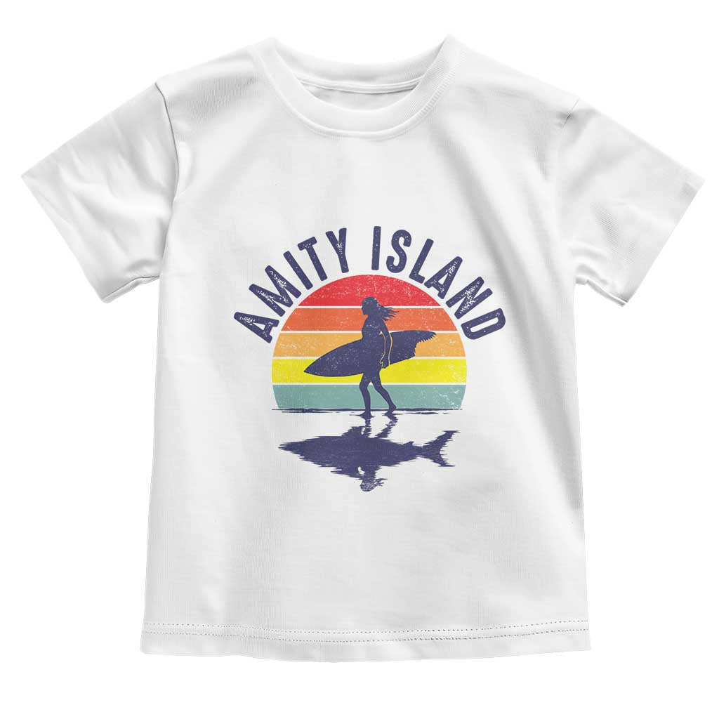 Amity Island Toddler T Shirt Retro Surfing Board Humor - Wonder Print Shop