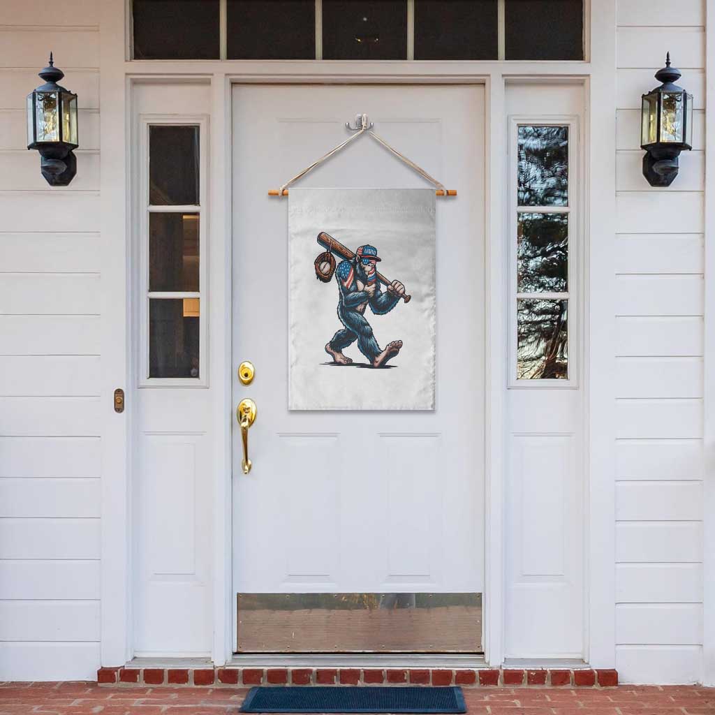 Funny Bigfoot Baseball Garden Flag Sasquatch American Flag Ice Cream - Wonder Print Shop