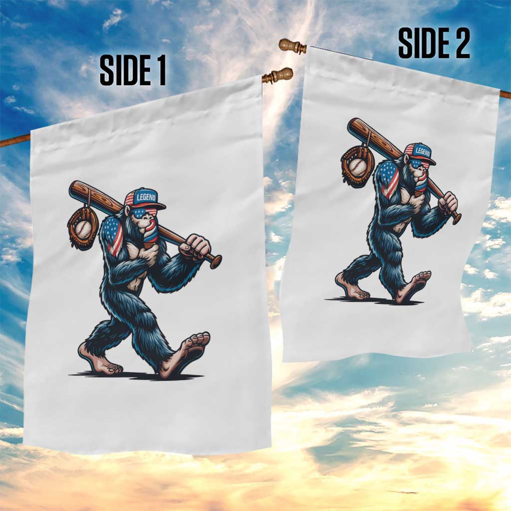 Funny Bigfoot Baseball Garden Flag Sasquatch American Flag Ice Cream - Wonder Print Shop